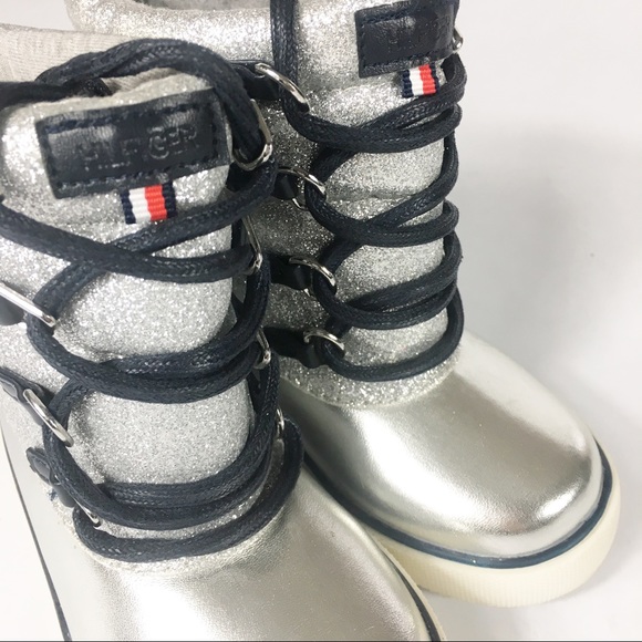 tommy hilfiger silver boots